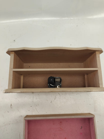 Musical Wooden Jewelry Box Organizer with 2 Pull-out Drawers for Women