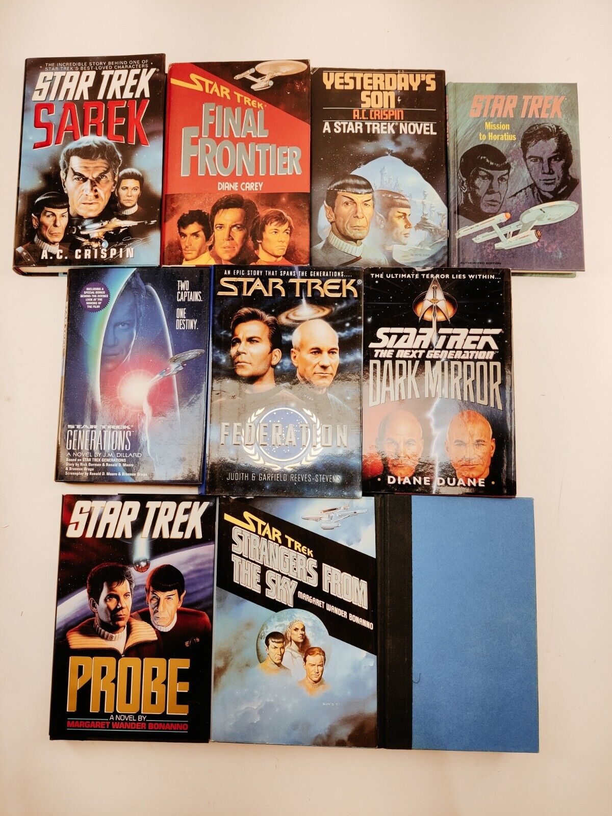 Star Trek TOS & TNG Lot of 10 HC Books Pocket Books Vintage 1980s-1990s