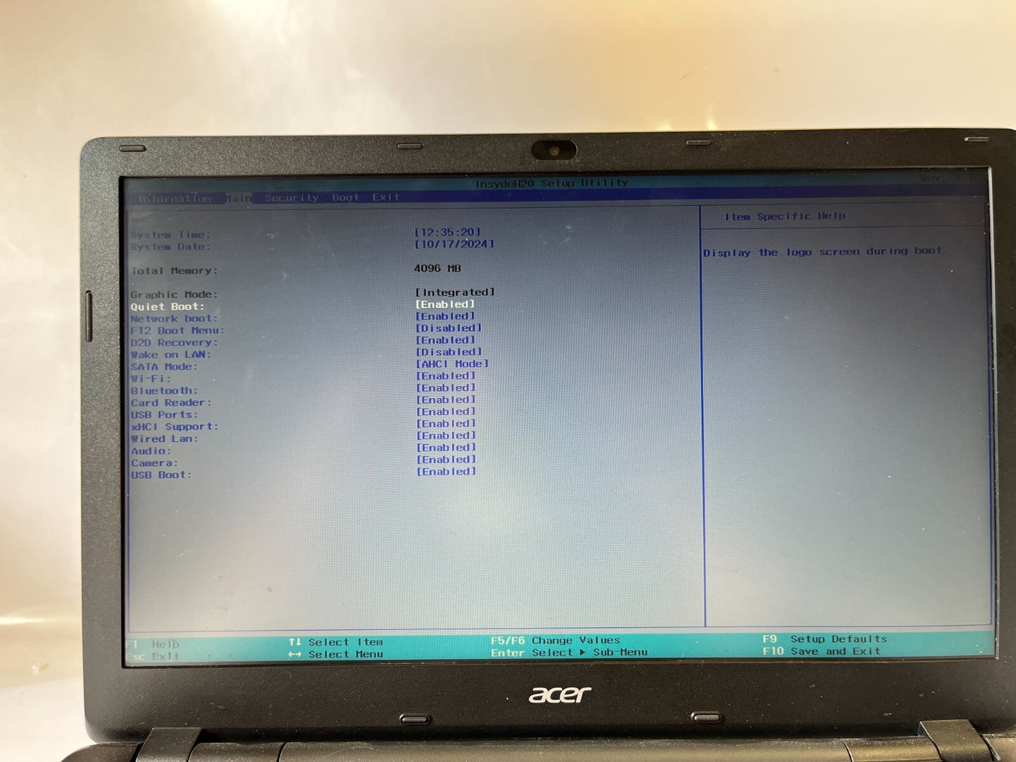 Acer P256 i5 4210U 1.70GHz 4GB RAM 500GB HDD NO OS Bad Keyboard