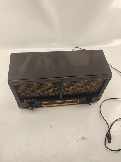 Silvertone Radio  With Dual High Fidelity Speakers, 8013 Brown