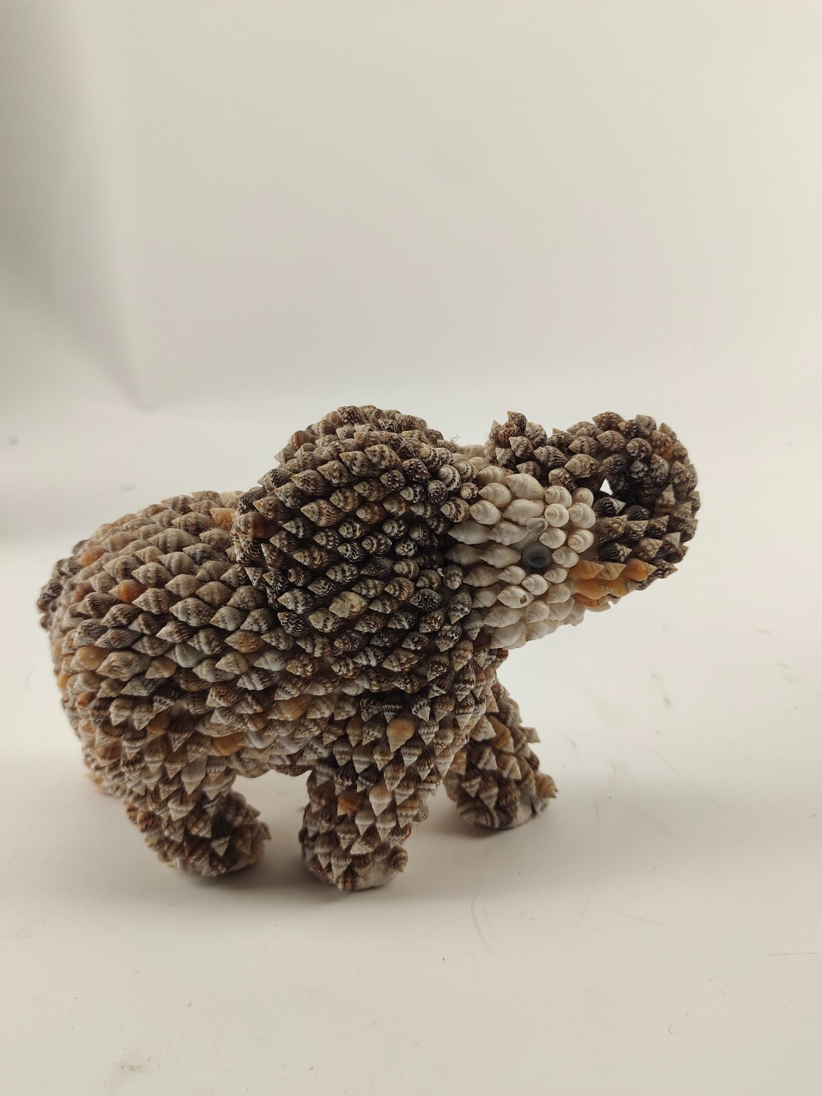 Seashell Studded Elephant Figurine - Porcelain