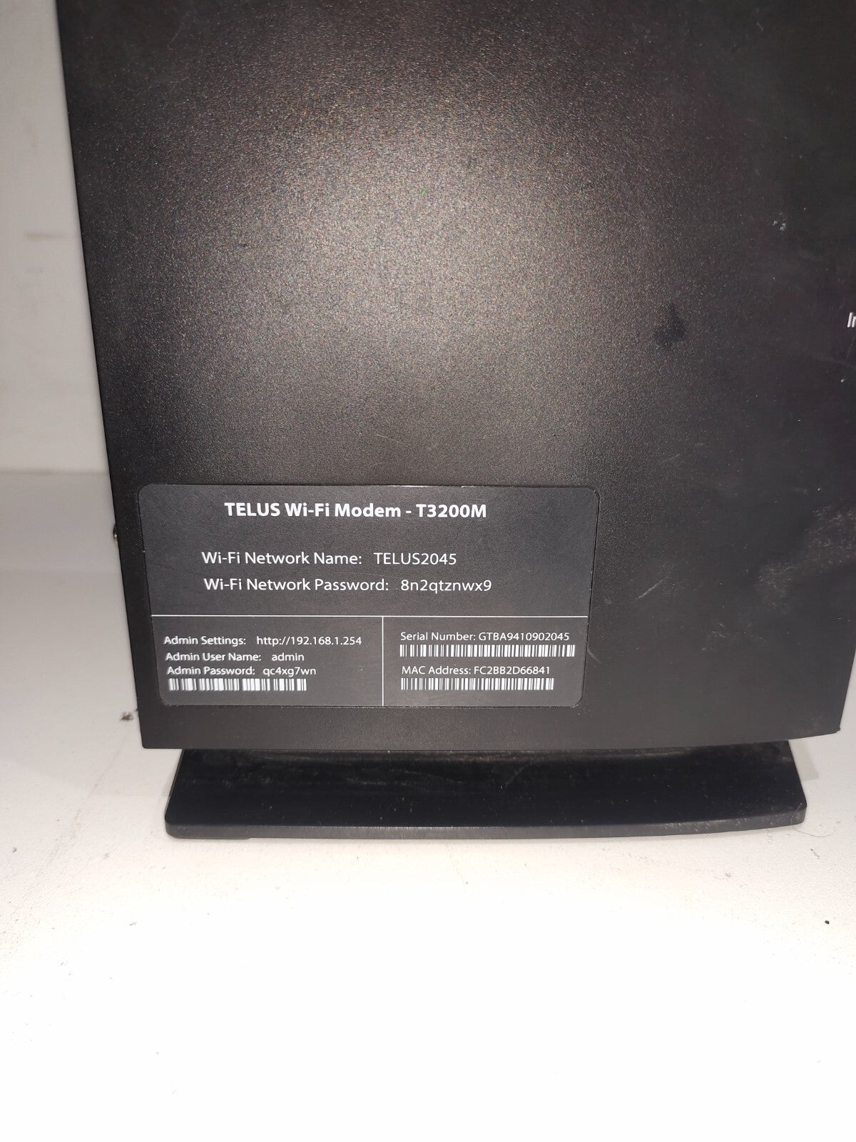 Telus T3200M MoCA 2.0 bonded Router Gateway 5G4x4 + 2.4G3x3 concurrent WiFi