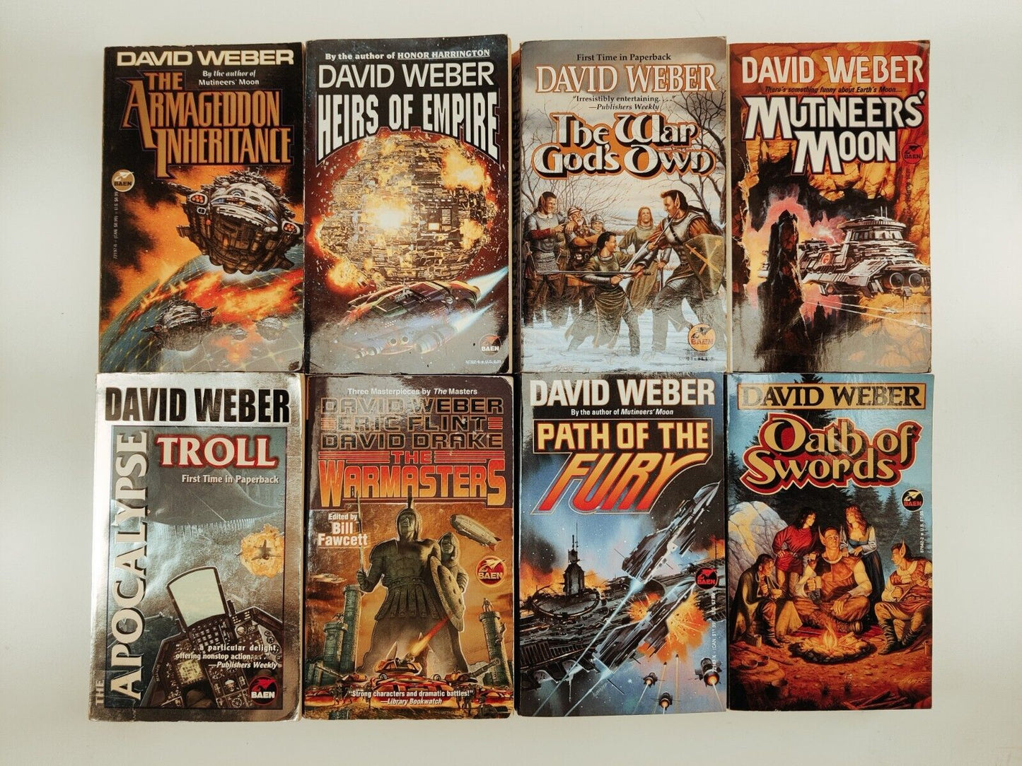 David Weber Lot of 8 PB Fantasy Books Vintage 1990s