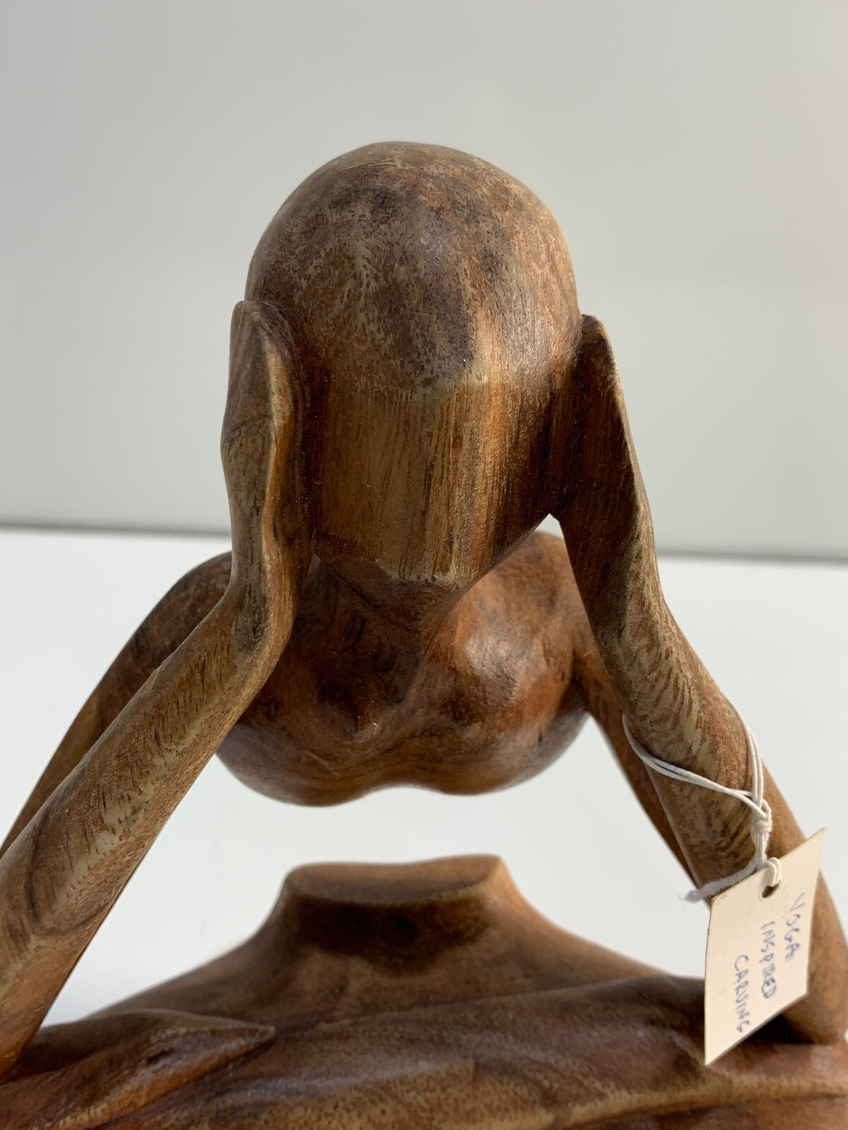 Wood Lotus Meditation Yoga Sculpture Hand Carved, "Natural Meditation"