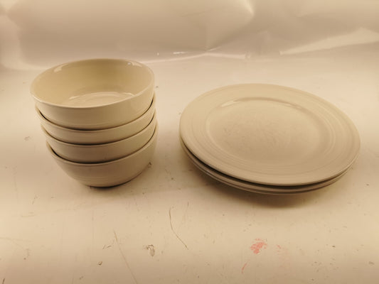 Arthur wood plate and bowl set
