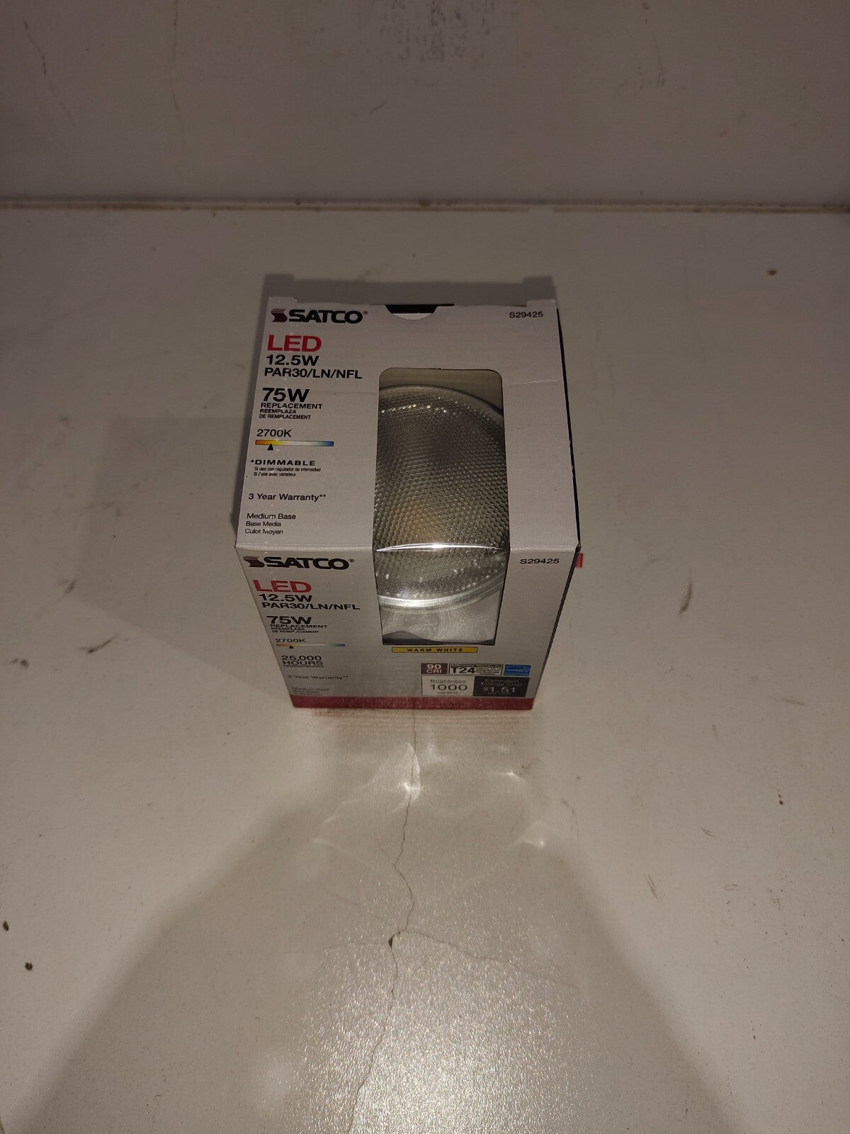 Satco Lighting Flood Short Neck Med 12.5W 75W Dimmable PAR30/SN/FL Soft White