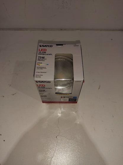 Satco Lighting Flood Short Neck Med 12.5W 75W Dimmable PAR30/SN/FL Soft White