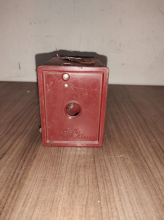 1910 AGFA ANSCO Red Box 4x6.5cm 127 rollfilm Dollar Camera Burgundy Kiddie