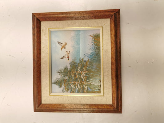 ANTONIO VINTAGE BEAUTIFUL TREE, RIVER, DUCK Painting