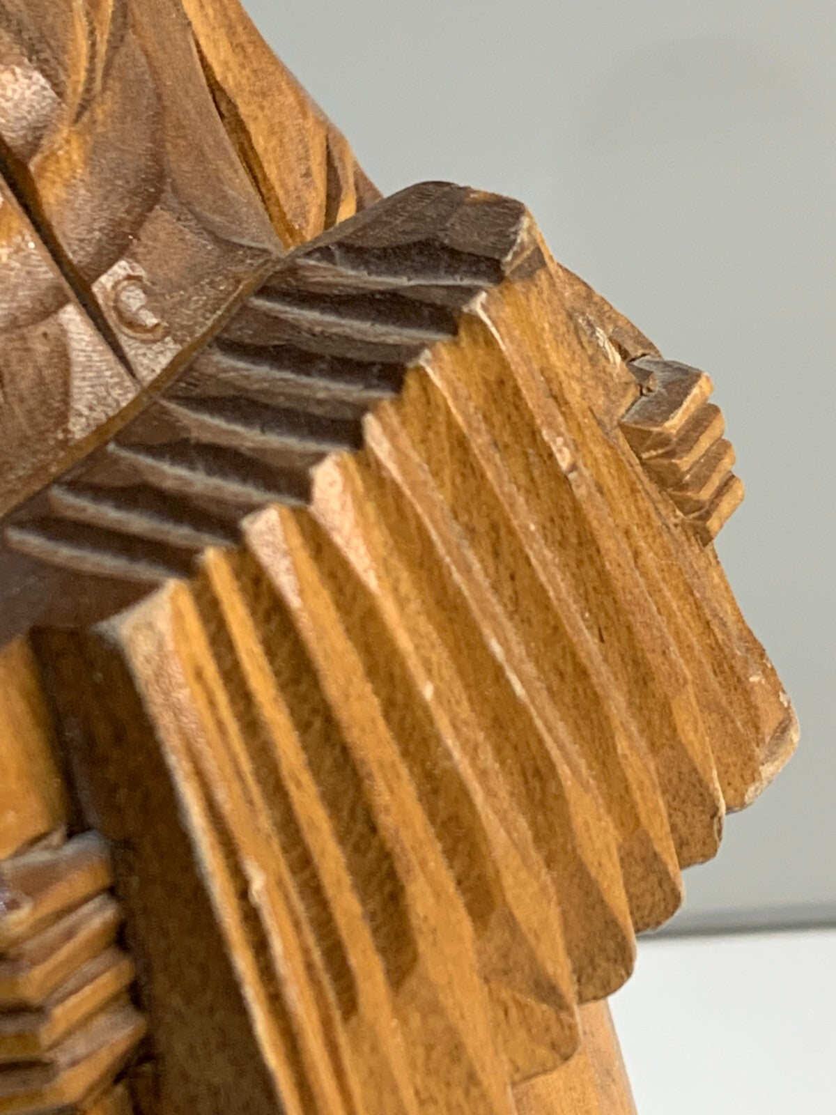 Vintage Hand Carved Paul E Caron Wooden Statue