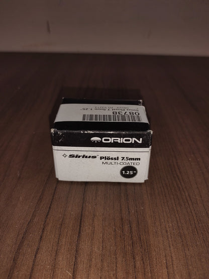 7.5mm ORION SIRIUS PLOSSL 1.25" MULTI-COATED TELESCOPE EYEPIECE