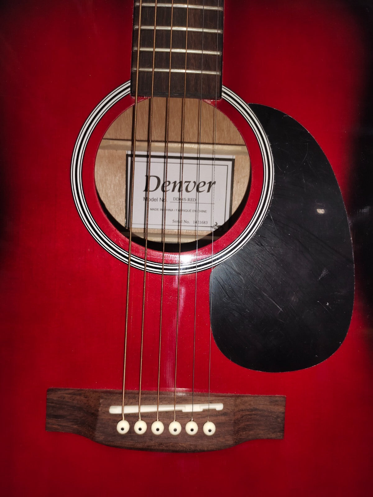 Denver DD44S Guitar With Bag - RED