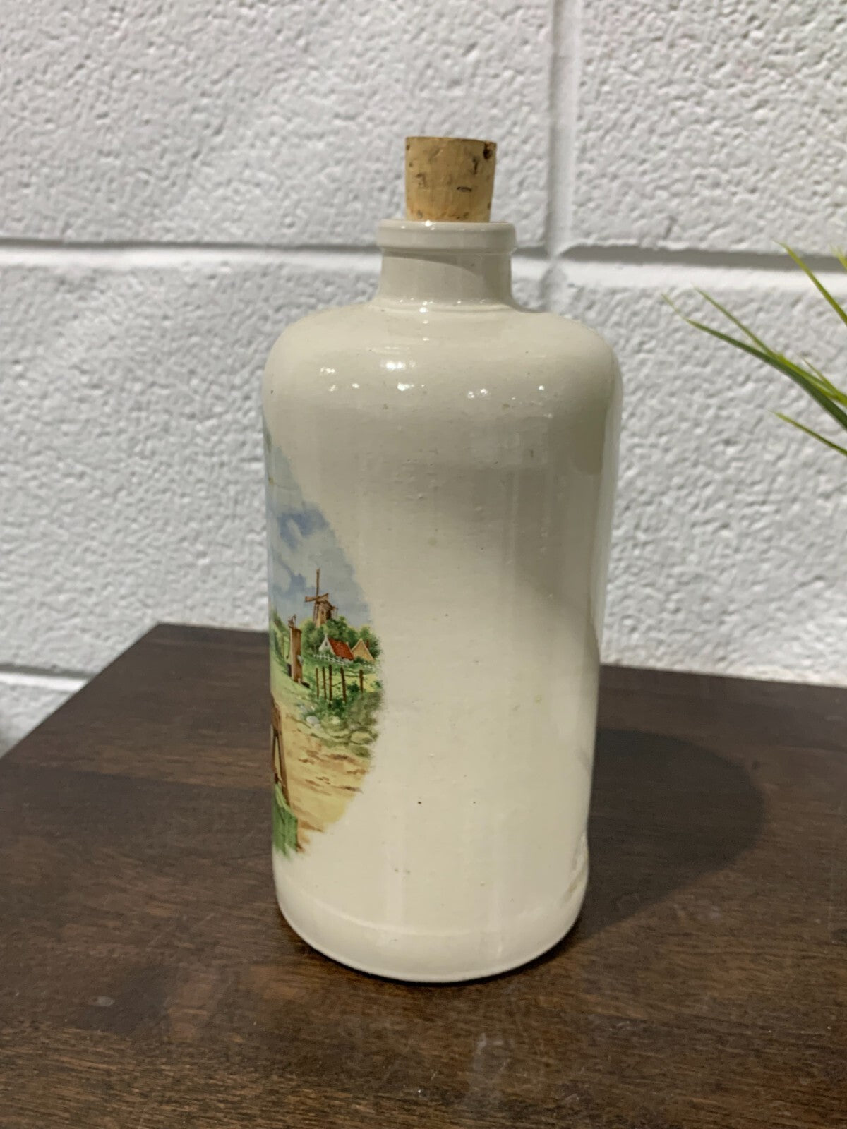 Vintage Wine Bottle MKM Germany Ceramic Signed Pottery