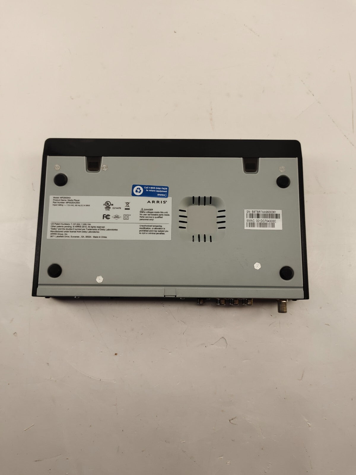 Current Shaw Digtal Box Rear ARRIS MP2000NA Shaw Digital Cable Box – Rebound Centre