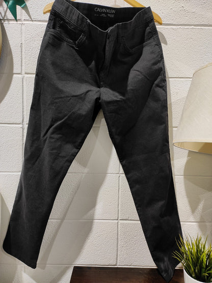 CALVIN KLEIN JEANS Black Cotton Zip Fly Slim Jeans