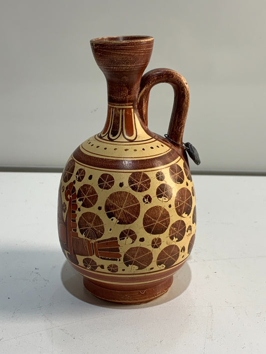 Vintage Corinthian Greek Handmade Vase Ceramic Pottery Decor