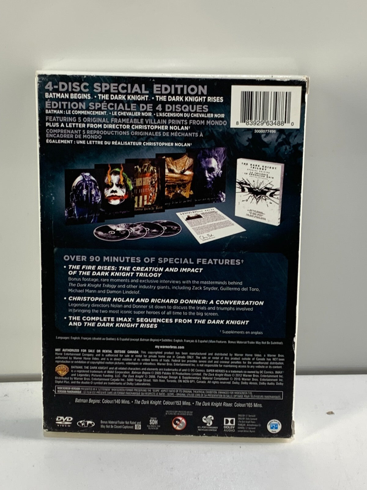 The Dark Knight Trilogy - Special Edition (Blu-Ray, 2016, 6-Disc) Batman