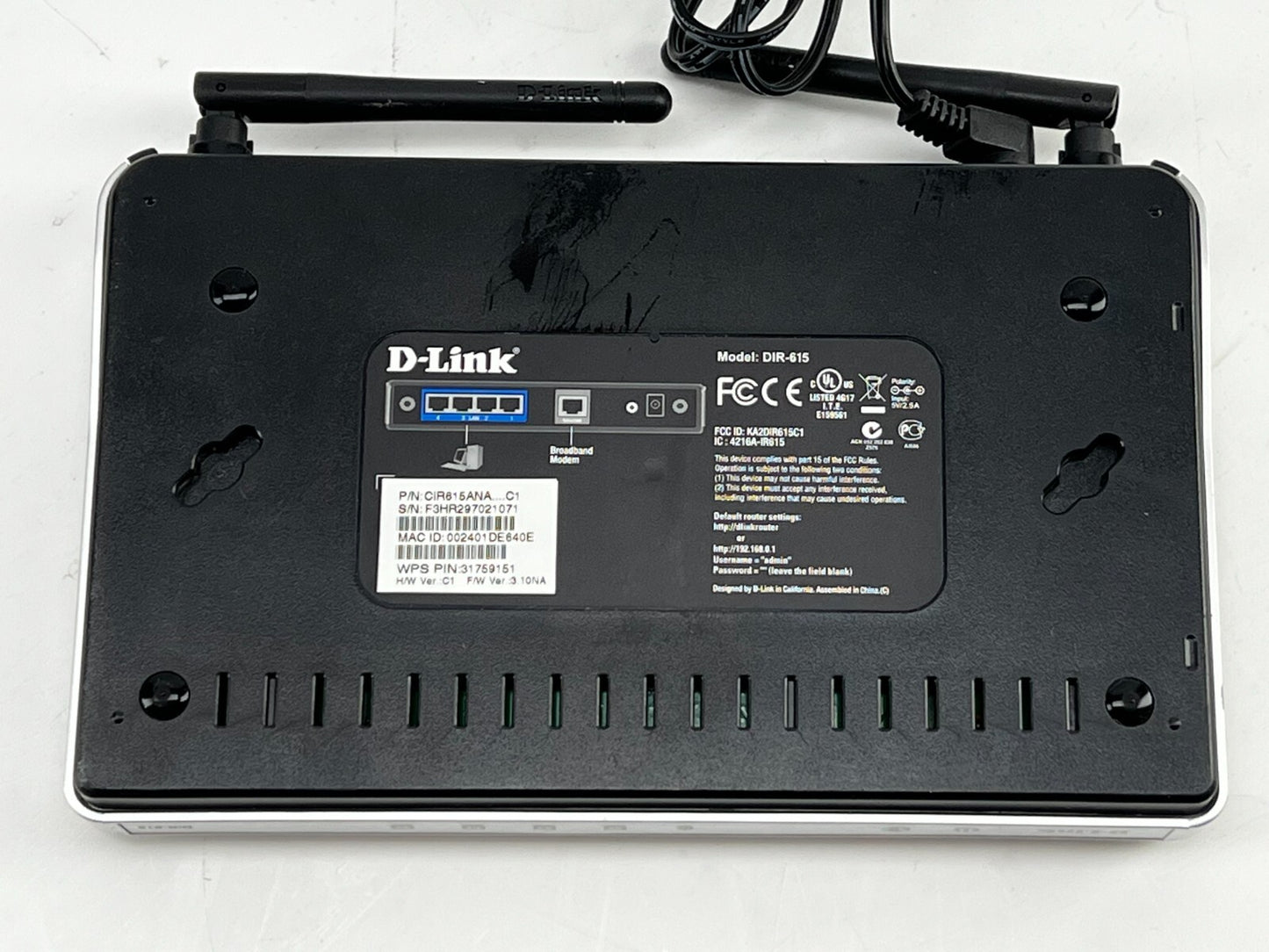 D-Link DIR-615 300Mbps 4-Port 10/100 Wireless N300 Router Dual Band