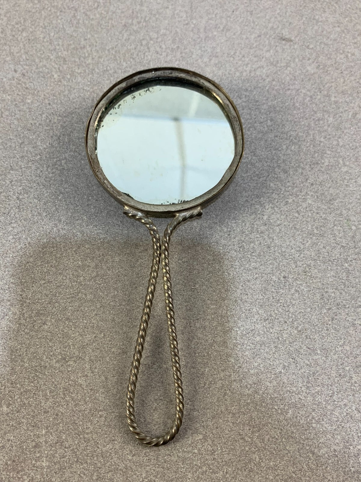 Antique Jewellery Hand Painted Mother of Pearl Jewelry Vintage Silver Mirror