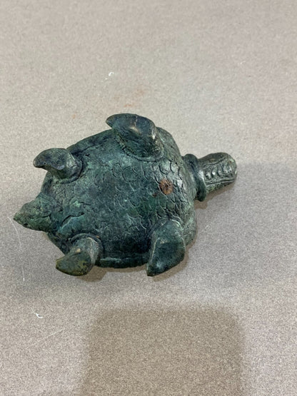 Vintage Hand carved Bronze Turtle Sculpture