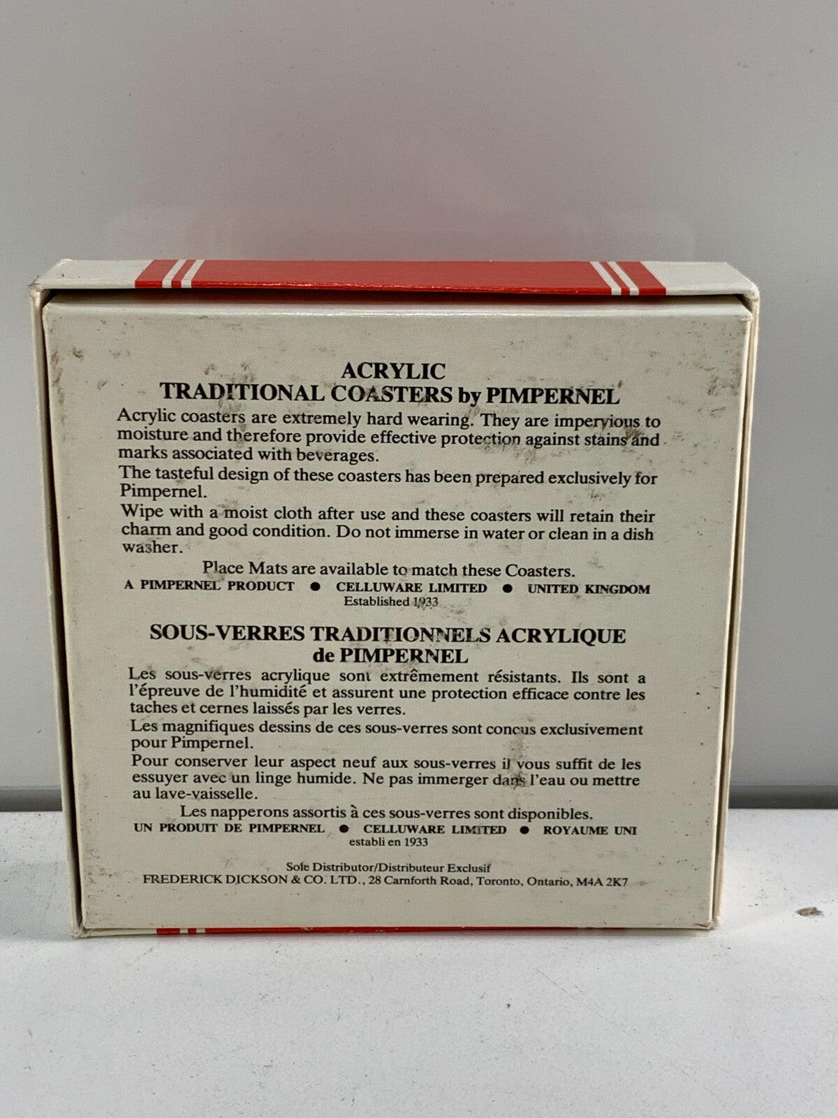 Vintage Pimpernel ACRYLIC Six Coasters