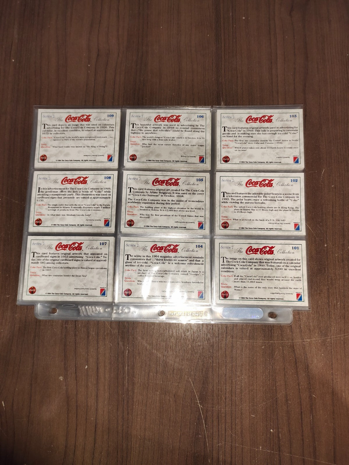 Vintage Collectible Coca-Cola Cards - Series 2 - Cards #101-200 Cards