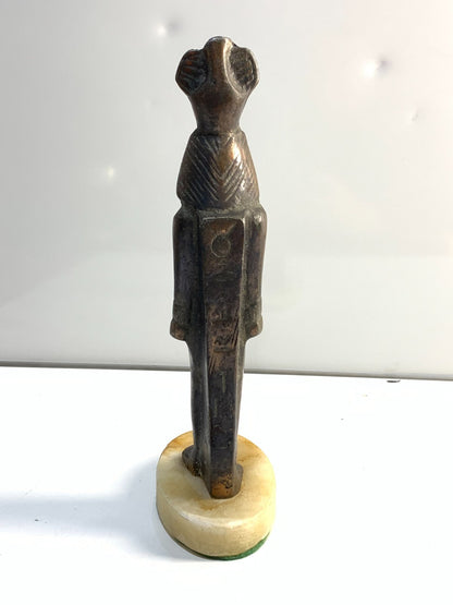 Vintage Brass Egyptian Pharaoh Statue MARBLE BASE