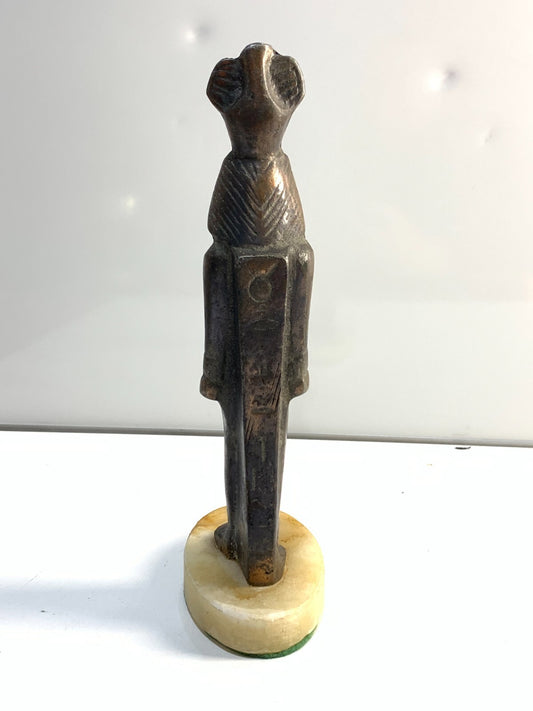 Vintage Brass Egyptian Pharaoh Statue MARBLE BASE