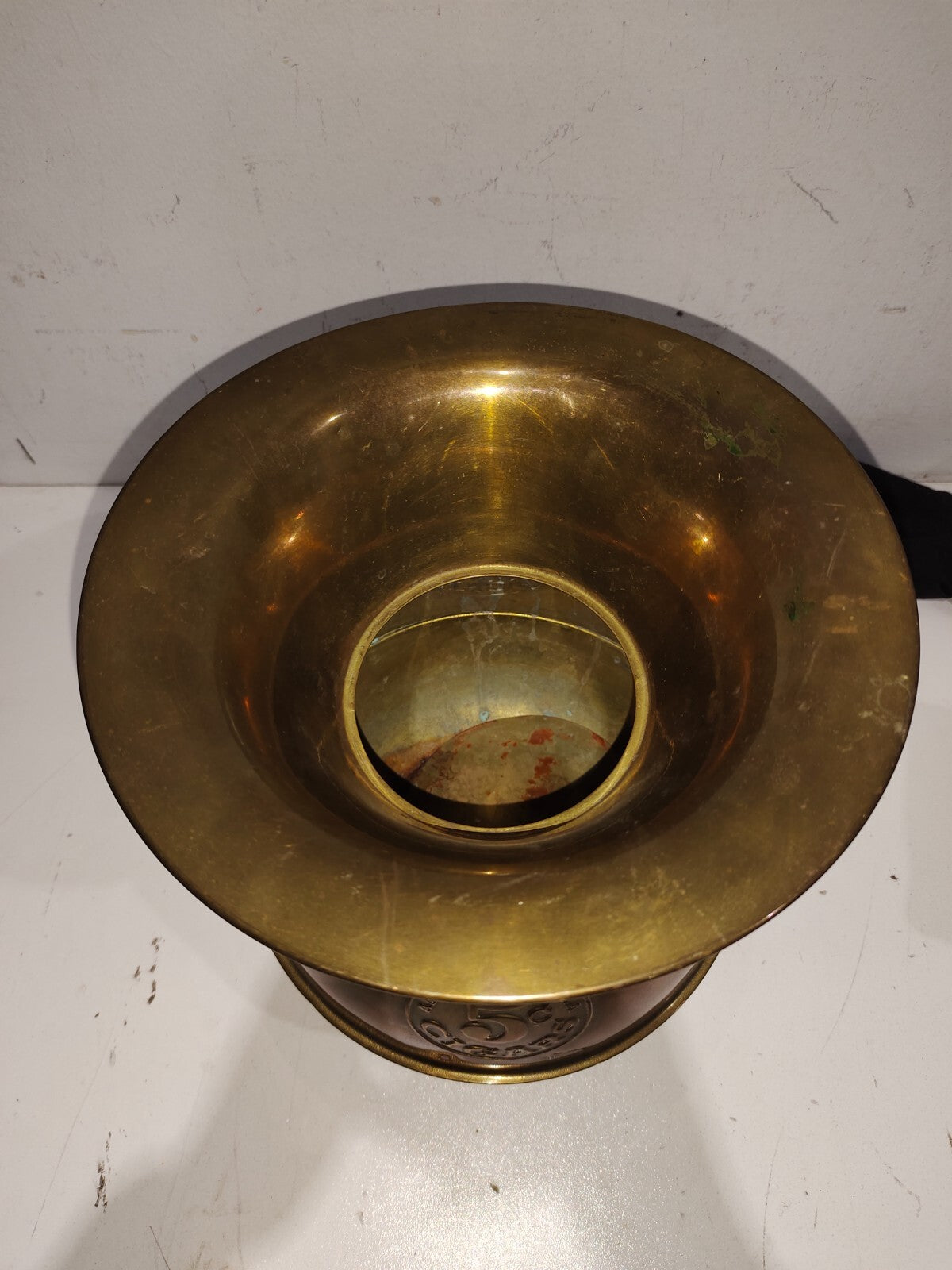 Vintage Solid Brass 5 Cent Cigars Spitoon