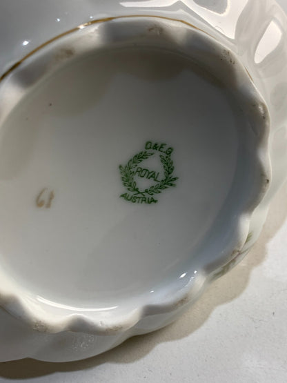 Vintage O&EG Royal Austria Round Serving Dish & Covered Sugar Bowl