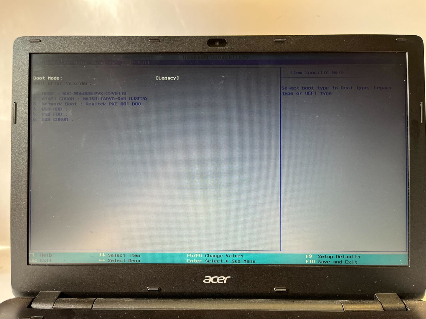 Acer P256 i5 4210U 1.70GHz 4GB RAM 500GB HDD NO OS Bad Keyboard