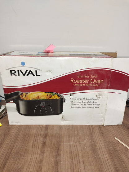 New In Box - Rival 16 Quart Roaster Oven With Roasting Rack, Black