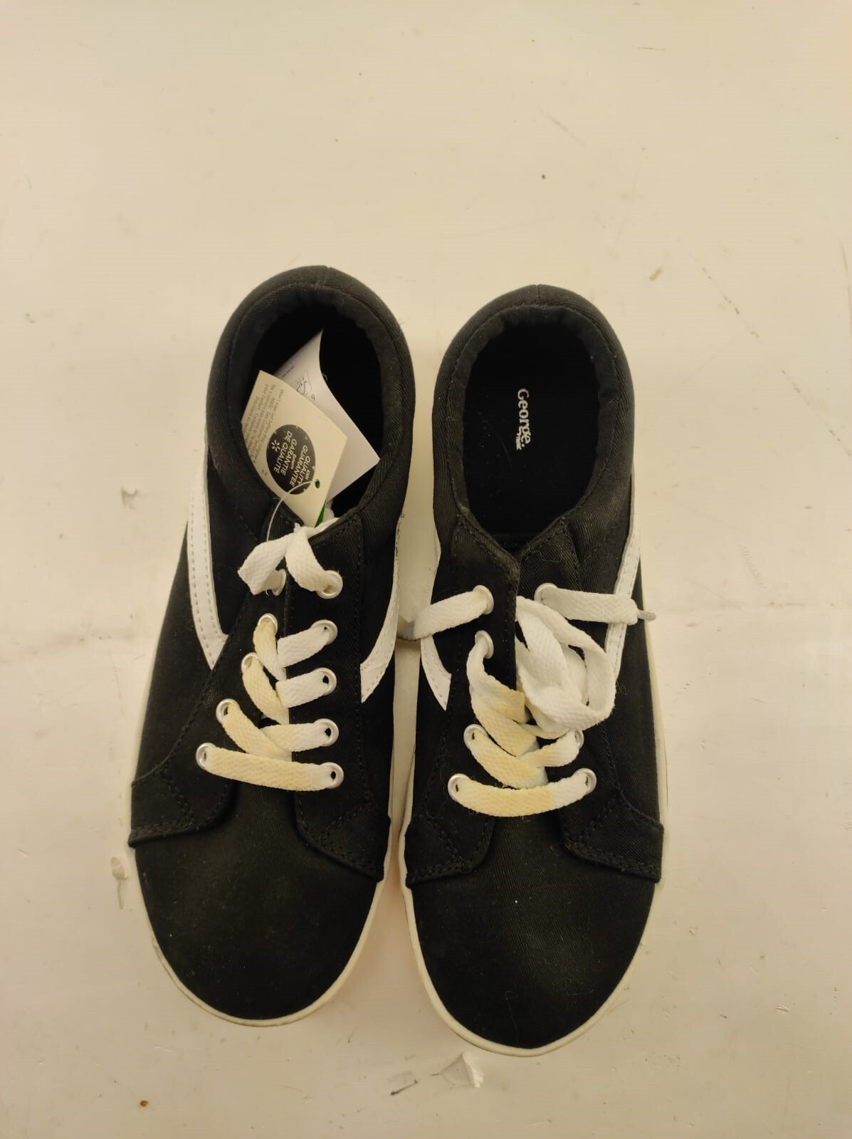 GEORGE Girls' Evelyn Sneakers - Black (Size US-5)