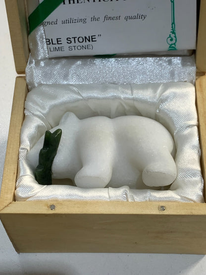 Vintage STAR MARBLE STONE Sculpture "Grizzly Bear" With COA