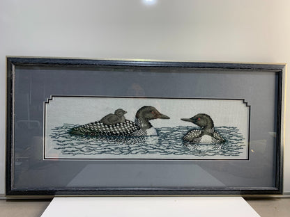 Bird Embroidery Needlepoint Framed Art