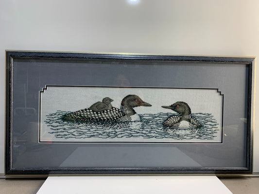 Bird Embroidery Needlepoint Framed Art