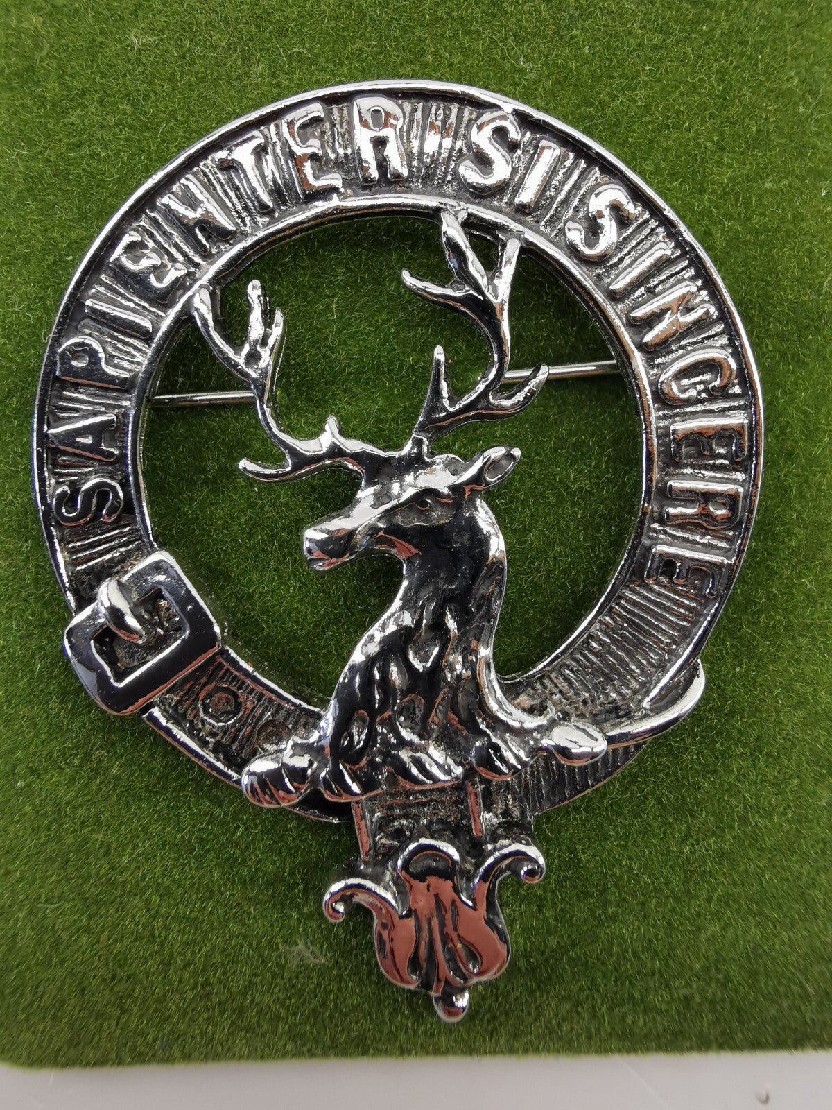 Vintage MacLeod Scottish Clan Crest 2 1/4" Badge New on Card