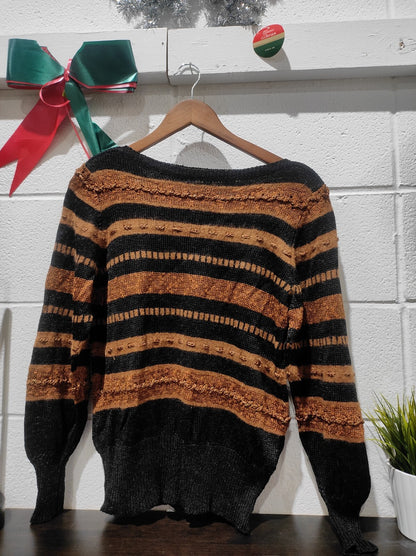 Angora Black Brown Women's Pullover Size- S