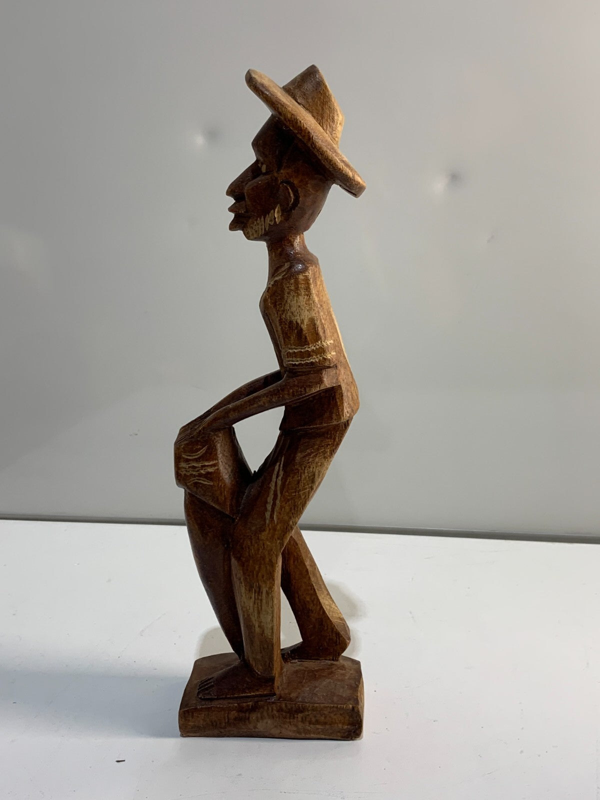 Vintage handmade carving Folk Art of a drummer