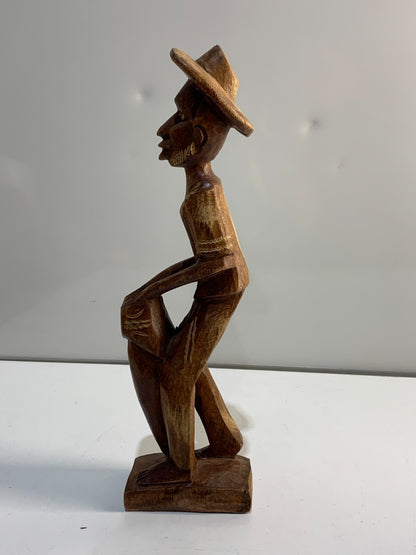 Vintage handmade carving Folk Art of a drummer
