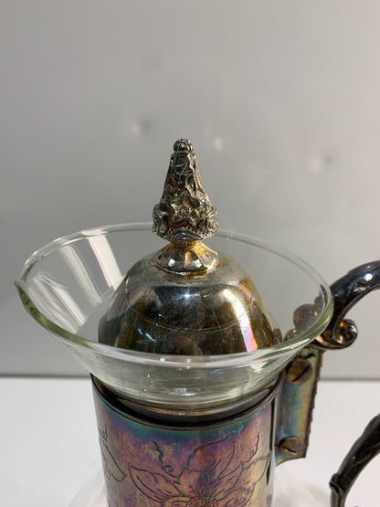Victorian Silver Plated Glass Claret