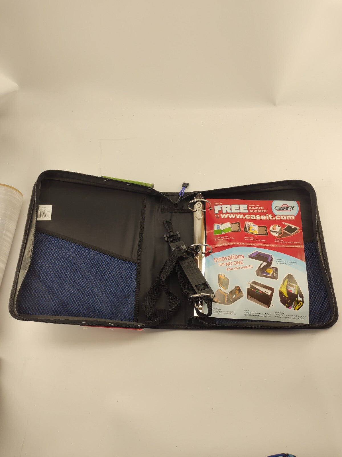 Case It Blue 3-Ring 2" Zipper Binder With Carry Handle