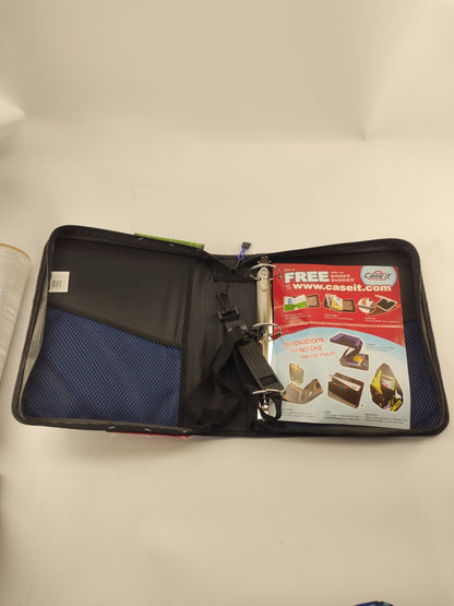 Case It Blue 3-Ring 2" Zipper Binder With Carry Handle