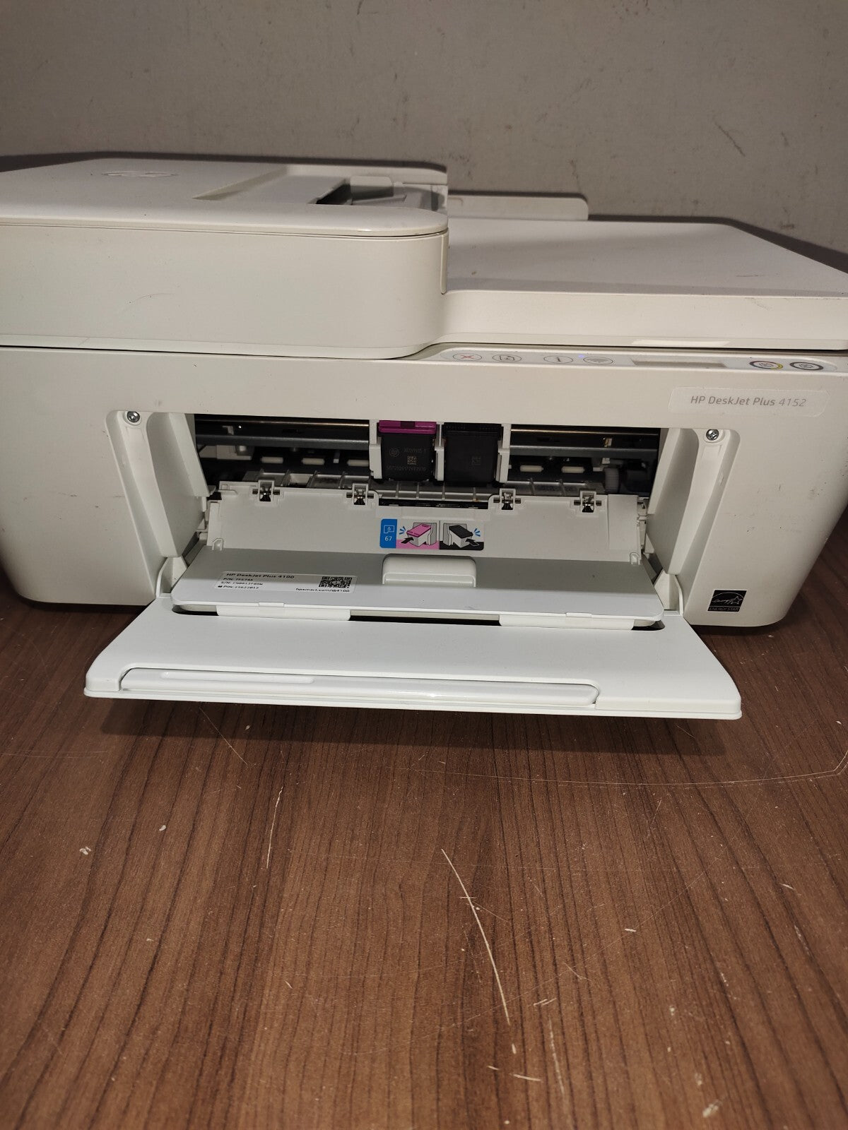 HP DeskJet Plus 4152 Wireless All-in-One Color Inkjet Printer - White-1