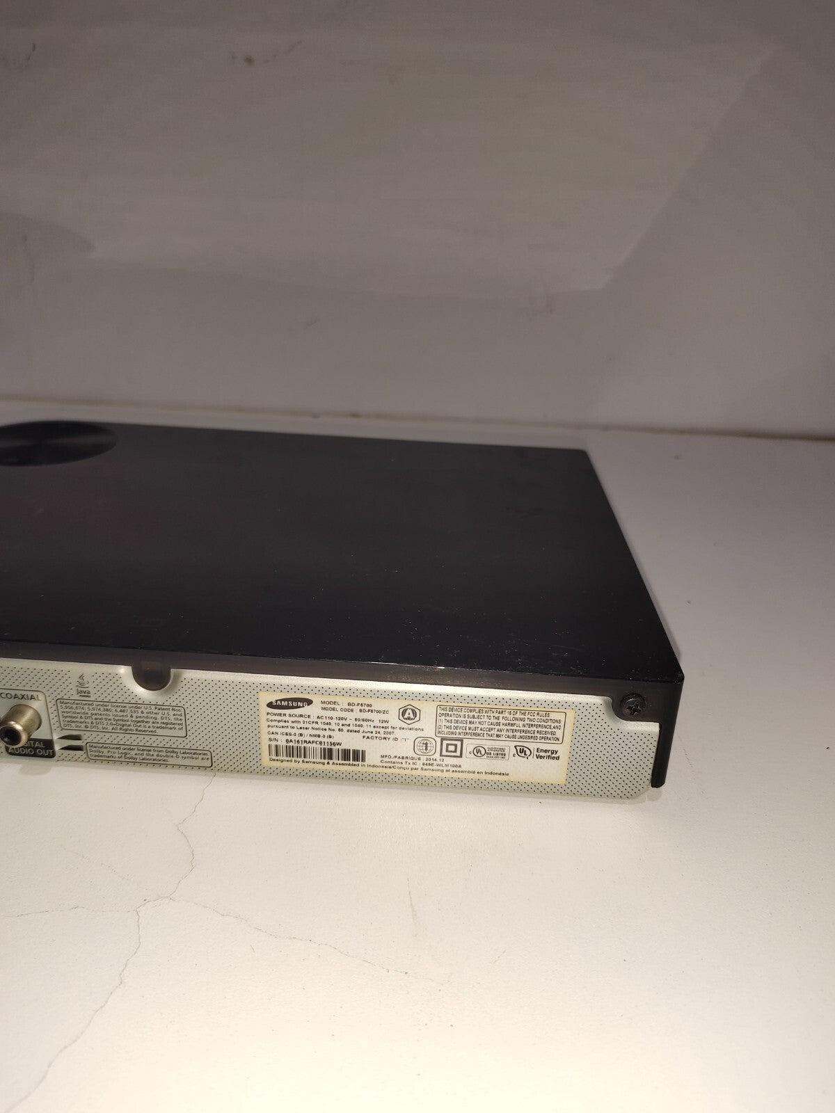 Samsung BD-F5700 Smart Blu-ray/dvd Player 1080p HD Wifi