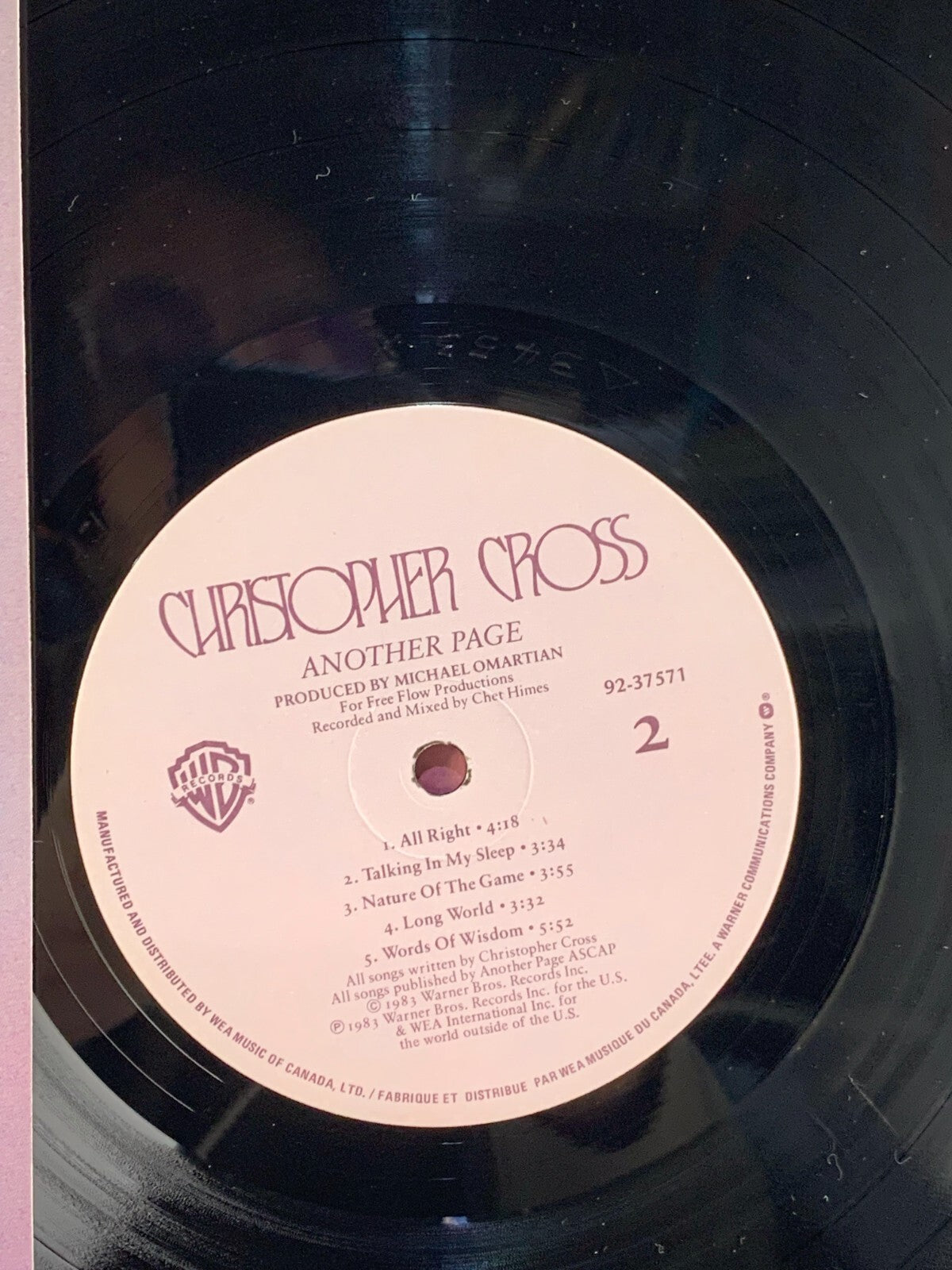 Christopher Cross (LP) Another Page (1983)