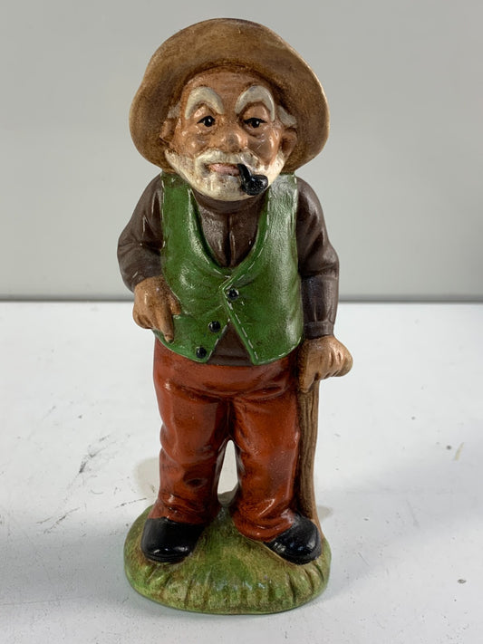 Vintage Ceramic Hand-Painted Old/ Elderly Man Figurines 1960's
