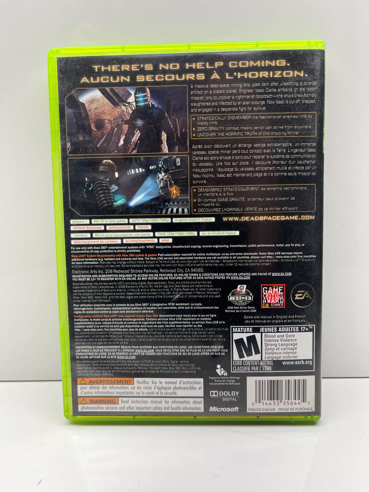 Dead Space (2008) Xbox 360 Complete In Box CIB