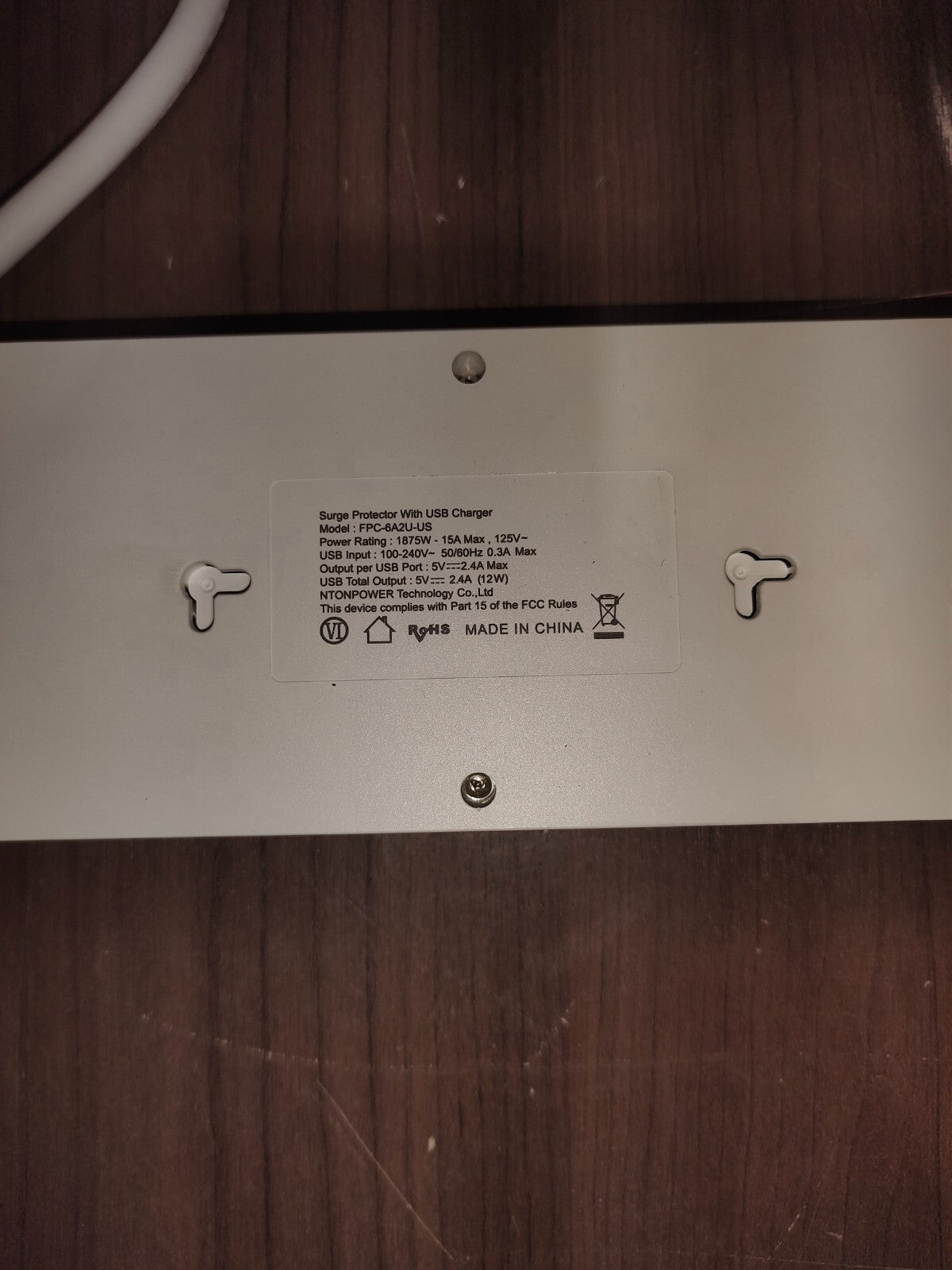 Power Strip with 10ft Extension Cord, NTONPOWER Flat Plug FPC-6A2U-US