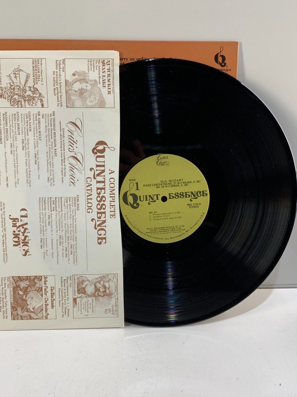 Vinyl LP: Paul Badura-Skoda, "Mozart Piano Concertos Nos 21 & 24," 1972 Stereo